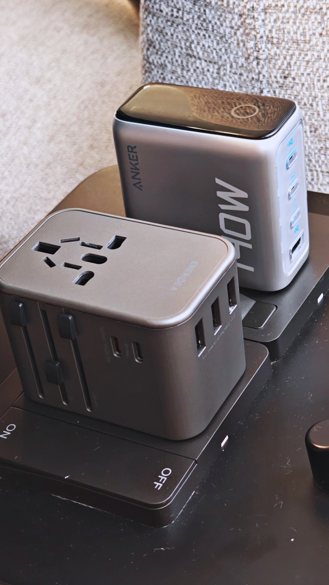 Anker PowerExtend USB-C Travel Adapter with the Anker Fast GaN Charger